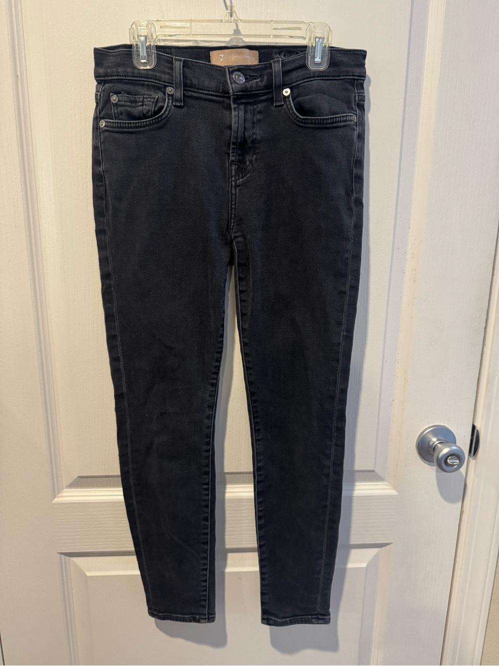 7 For All Mankind Black High-Rise ‘The Ankle Skinny’ Jeans